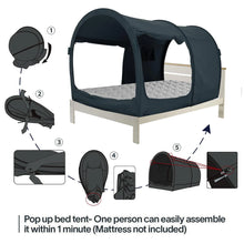 Load image into Gallery viewer, Bed Tent Dream Tents Bed Canopy Shelter Cabin Indoor Privacy Warm Breathable Pop Up Twin/Full/Queen for Kids and Adult Patent Pending (Mattress Not Included)