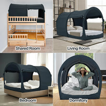 Load image into Gallery viewer, Bed Tent Dream Tents Bed Canopy Shelter Cabin Indoor Privacy Warm Breathable Pop Up Twin/Full/Queen for Kids and Adult Patent Pending (Mattress Not Included)